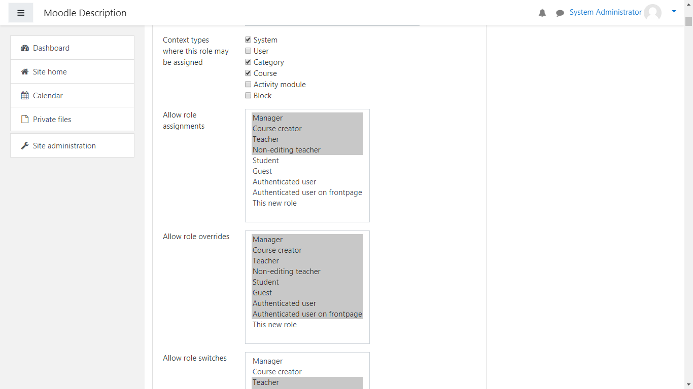 moodle role_assignments