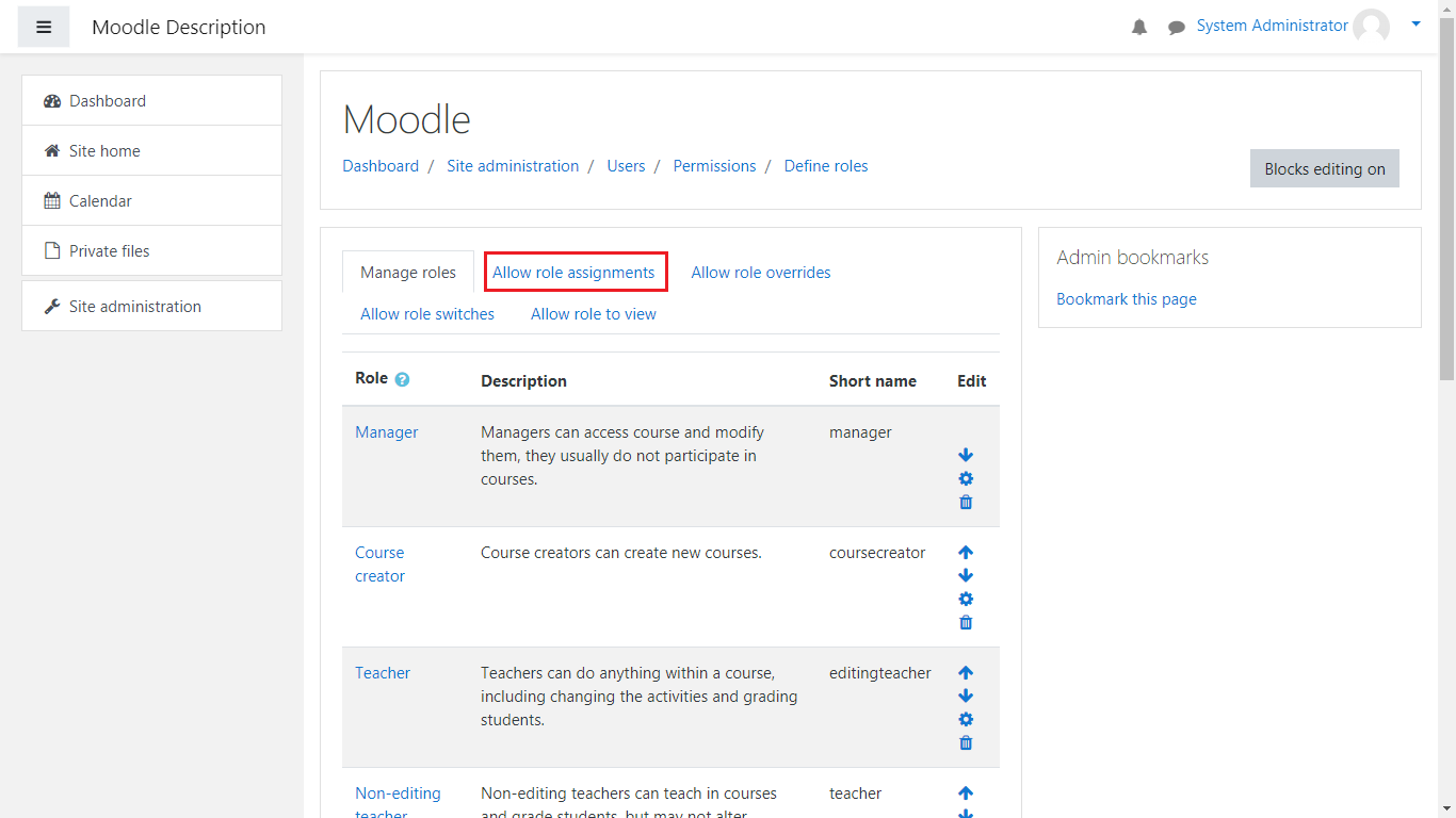 moodle role_assignments